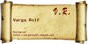 Varga Rolf névjegykártya